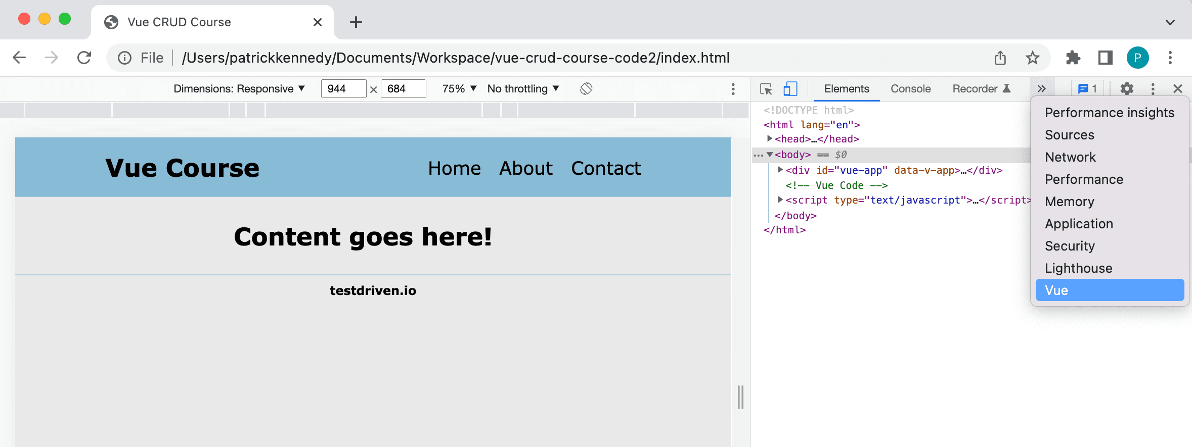 Find VueJS DevTools in Chrome