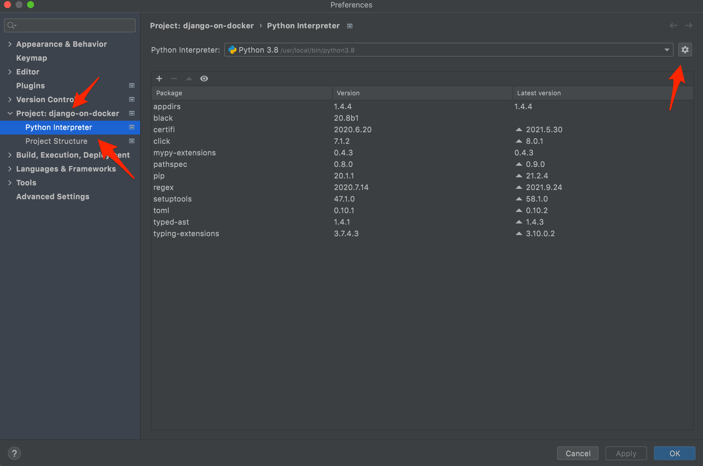 pycharm docker machine mac