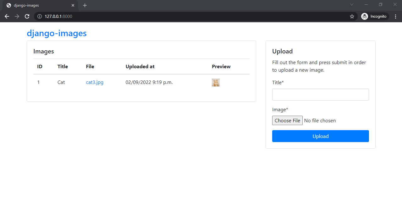 django-images Application Preview