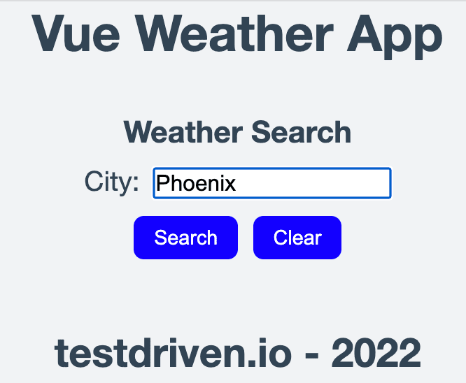 Passo a passo do aplicativo Vue Weather - Etapa 2
