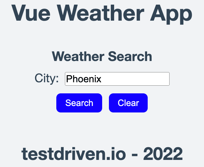 Passo a passo do aplicativo Vue Weather - Etapa 4