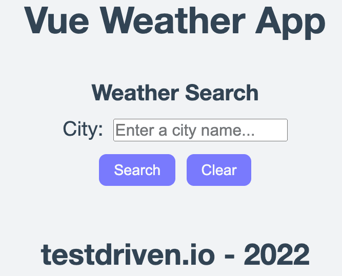 Passo a passo do aplicativo Vue Weather - Etapa 5