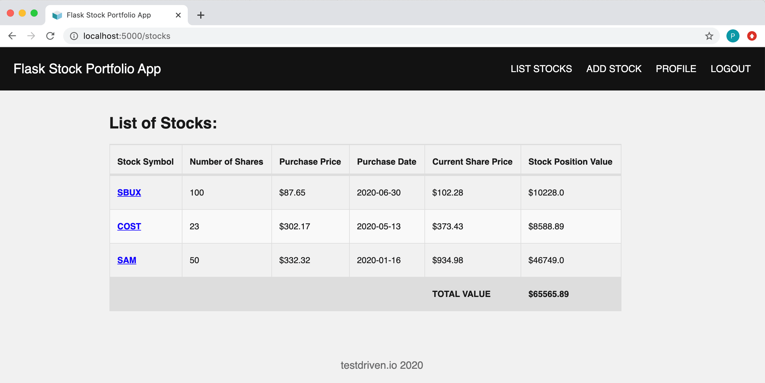 Stock Portfolio